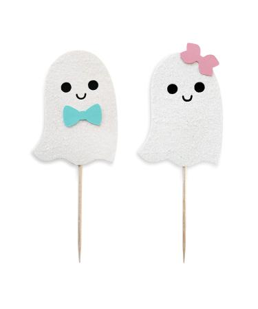 Ghost Halloween gender reveal cupcake toppers gender reveal cupcake toppers ghost cupcake toppers fall gender reveal toppers ghost gender reveal.