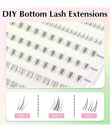 Bottom Lash Clusters - Mixed Individual Extensions | 3 Styles of Wispy Manga Natural Look | DIY 6mm Clear Band Lashes for Stunning Eyes - Buy Online on GoSupps.com