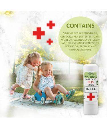 Incia Natural SOS Stick - Organic Soothing Balm for Itch Relief Bug Bite Relief & Moisturizing Dry Skin for Babies & Kids | Instant Relief from Scratches Stings & Irritation - Buy Online on GoSupps.com