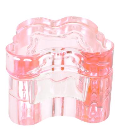 Beavorty Glass Crystal Dappen Dish with Lid Bowl Cup Nail Dappen Cup Nail Art Dappen Bowl Jewelry Bowl Manicure Brush Pen Tools Holder for Acrylic Liquid Powder Nail Pink