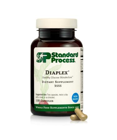 Standard Process Diaplex - Supplement for Pancreas & Gallbladder Support - Contains Chromium & Antioxidant Vitamin A - Non-Dairy - 150 Capsules (75 Servings)