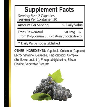 OLANTA TRADE SOLUTION Trans-Resveratrol Capsules | Natural Antioxidant | Healthy Lifestyle Support | Wellness & Longevity Formula | 1 Bottle 60 Capsules - Buy Online on GoSupps.com