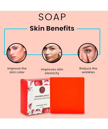 Kashmiri Apple Handmade Soap Set - Moisturizing Natural Bar Soap for Men & Women | 3 x 7.9 Oz Luxury Bars - Buy Online on GoSupps.com