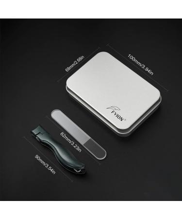 Professional Wide Jaw Nail Clipper Set with Crystal File - Green | FVION Thick Toenail and Fingernail Clippers for Men and Women - Buy Online on GoSupps.com