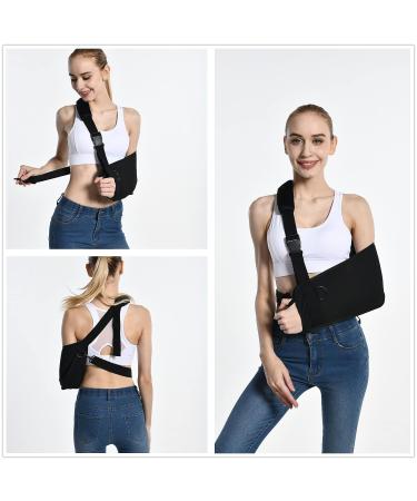 Fotgok Breathable Arm Sling with Waist Belt - Shoulder Immobilizer for Men and Women - Strong Support Brace for Shoulder Injury - Black - Buy Online on GoSupps.com