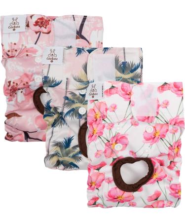 Cutebone 3-Pack Washable Dog Diapers - Waterproof Puppy Pants for Heat Valentine's Day Rose Collection Size L (51-68.5cm) - Buy Online on GoSupps.com