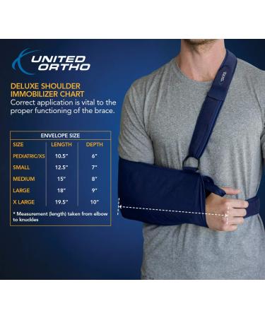 United Ortho Deluxe Shoulder Immobilizer - Medium, Blue - Buy Online on GoSupps.com