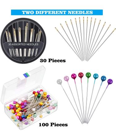 140-Piece Sewing Tool Set with Pin Cushions, Glass Head Pins, Self-Threading Needles, Seam Ripper, Thimble, and Tape Measure - Buy Online on GoSupps.com