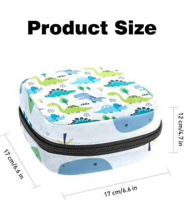 Stylish Menstruation Pad Bag with Zipper - Cute Dino Pattern for Women & Girls | Ideal Tampon & Napkin Storage - Buy Online on GoSupps.com