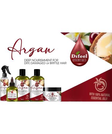 Difeel Essentials Deep Nourishing Argan Hair Oil 2.5 oz - Anti Frizz Treatment Made with 100% Natural Essential Oils - Buy Online on GoSupps.com