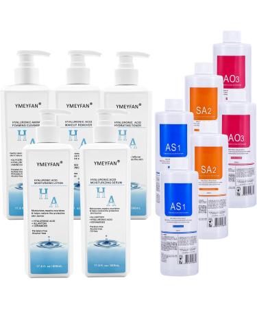500ml Hyaluronic Acid Skincare Set 5 Bottle Hydrate Facial Solution AS1 SA2 AO3 6 Bottles