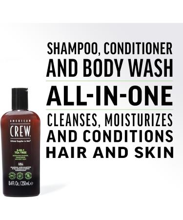 American Crew Tea Tree 3 in 1 Haircare - Shampoo, Conditioner, Body Wash 250ml - Buy Online on GoSupps.com