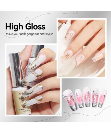 MIZHSE Gold & Silver Metallic Gel Nail Art - 3D Mirror Paint for Stunning French Designs | 7ML Soak Off Manicure Set - Buy Online on GoSupps.com
