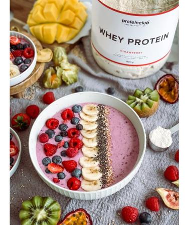 Proteinclub Natural Whey Protein No Additives Artificial Flavors and Sweeteners Sweetened with Stevia Soy-Free Made in Germany Strawberry 900 g - Buy Online on GoSupps.com