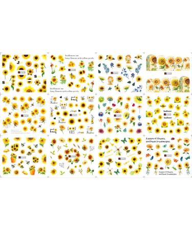 DIY Manicure Water Transfer Decals Floral Bee Spring Sumer Simple Flowers Nail Stickers Sunflowers - Buy Online on GoSupps.com