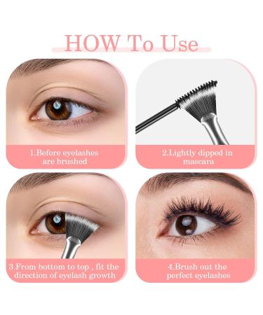 3-Pcs Fan Mascara Brush Set - Professional Angled Eyelash Wands for Clump-Free Enhanced Lifting Effect in Eye Makeup - Buy Online on GoSupps.com