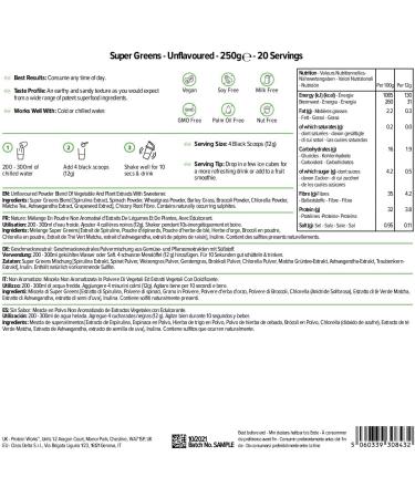 Super Greens Protein Shake - Tasteless Vitamin Boost | The Protein Works | 250g - Buy Online on GoSupps.com