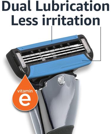Amazon Basics Men's MotionSphere Razor with Dual Lubrication Handle & 2 Cartridges - 3 Piece Set - Buy Online on GoSupps.com