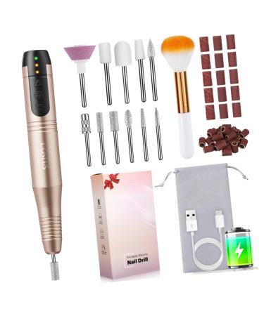 DOITOOL Golden Nail Polisher Electric Nail File Nail Files Nail Art Kit Nail Kits Nail Tools for Manicure Nail Shaper Manicure Kit for Women Miss Nail Set Plastic Automatic