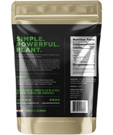 Elevated Natural Hemp Protein Powder - Cold Pressed, Non-GMO, Vanilla Flavor - 2 LB - Soy, Dairy-Free, Kosher, Vegan, High Fiber - USA Sourced - Buy Online on GoSupps.com