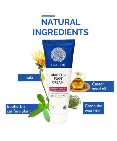 Lavior Diabetic Foot Cream | Natural Non-Toxic Moisturizer | Doctor Recommended Clinically Proven Relief | Hypoallergenic Vegan Made in USA - Buy Online on GoSupps.com