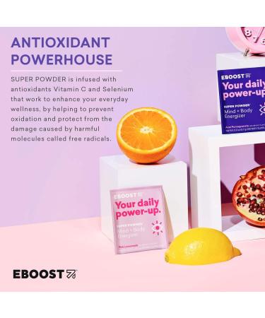 EBOOST Energy Drink & Electrolyte Powder 20 Packets - Pink Lemonade, No Added Sugar - Essential Vitamins, Nootropics, Natural Caffeine - Pre & Post Workout - Buy Online on GoSupps.com