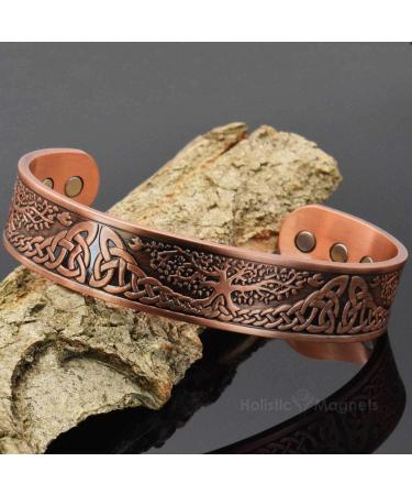 Holistic Magnets Copper Magnetic Bracelet for Arthritis & Tendinitis Relief - Celtic Tree of Life Design (19.5-22cm) - Buy Online on GoSupps.com