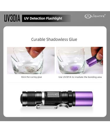 Lightfe UV Flashlight UV301A - 395NM High Performance UV Black Light for UV Glue Mineral Glow Detection & Pet Urine Spotting - International Shipping Available - Buy Online on GoSupps.com