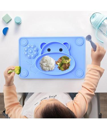 Greenwater Silicone Suction Plate for Babies | BPA-Free Non-Slip Design | Safe & Durable Children's Plates - Blue - Buy Online on GoSupps.com