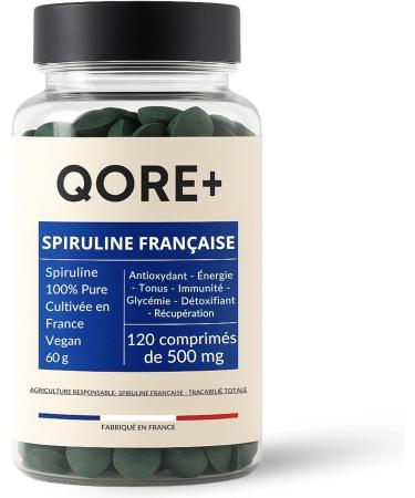  QORE+ French Spirulina Tablets 90 g High Nutritional Density Grown in Provence Energy Immunity Recovery 100% Vegan - Buy Online on GoSupps.com