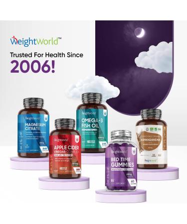WeightWorld Bedtime Gummies 60mg - Natural Sleep Aid with Lemon Balm, L-Theanine, Lavender & Chamomile - 60 Vegan Low Sugar Gummies for Adults - Buy Online on GoSupps.com