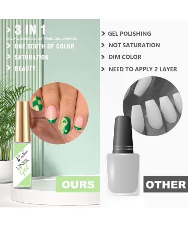 RECHOO 2PCS Gel Liner Nail Art - 8ml Green Fineliner Schellack Gel for Nail Drawing UV Nail Polish & Painting Gel for Creative Nail Designs - Buy Online on GoSupps.com