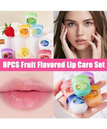 Ensemble de 8 soins pour les l vres aromatis s aux fruits le soin des l vres 4 en 1 convient au peeling sec aux creux fonc s la r duction des rides des (2box) - Buy Online on GoSupps.com