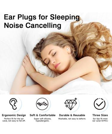 Buy Ear Plugs for Sleeping - Reusable Silicone Noise Reduction Earplugs with 33dB Protection - 6 Sizes & Sky Blue Color - Buy Online on GoSupps.com