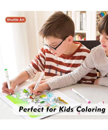 Shuttle Art 51 Colors Dual Tip Alcohol Based Art Markers with Case - Perfect for Illustration and Adult Coloring - Buy Online on GoSupps.com