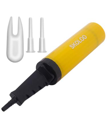 SKOLOO Hand Air Pump for Exercise Balls: Yoga Ball, Horse Hopper, Unicorn Bouncer, Balloon, Gym Ball, Inflatable Bouncing Horse, Inflatable Swimming Pools, Two-Way Hand Pump Yellow