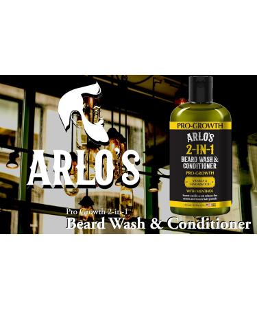 Arlo's Pro-Growth 2-in-1 Beard Wash & Conditioner - Vanilla Sandalwood & Menthol - 12 oz | International Shipping Available - Buy Online on GoSupps.com