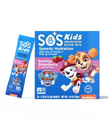 SOS Hydration Kids Paw Patrol Supplement Replacement of Lost Body Water & Salts Sachets - Strawberry flavour