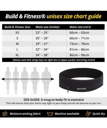 Build & Fitness Passeling - YKK Zip Belly Pocket for All Smartphones Keys & Cards | Black XL | Ideal for Running Jogging & Walking - Buy Online on GoSupps.com