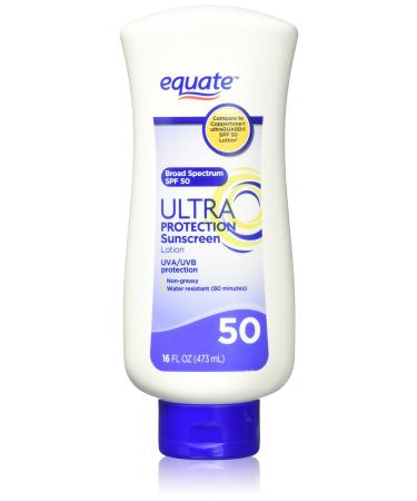 Equate Ultra Protection Sunscreen SPF 50 16oz Compare to Coppertone SPF 50 Lotion - Buy Online on GoSupps.com