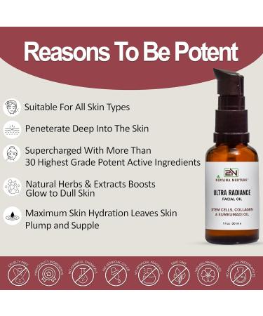 Ultra Radiance Glow Face Oil - Boost Firmness & Nourish Skin with Gotu Kola Collagen Kumkumadi Saffron & Turmeric - International Shipping Available - Buy Online on GoSupps.com