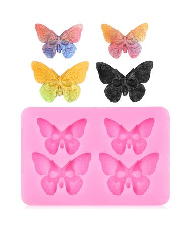 Mini Skull Butterfly Resin Mold  Earring Silicone Molds  4 Cavity