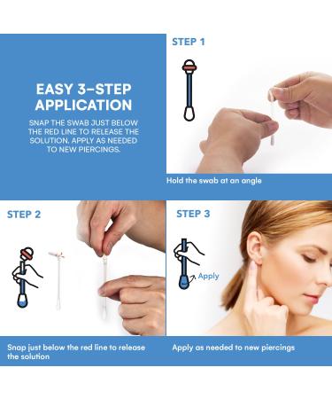 Swiftalyn Piercing Aftercare Swabs 50pcs - Gentle Ear Piercing Cleaner for Bump Treatment and Keloid Removal - Soothing Wound Wash for Cleansing and Healing Piercings - Buy Online on GoSupps.com