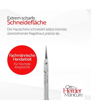 Otto Herder Skin Scissors - Extra Sharp 8.5 cm Nail Skin Shears with Fine Tip & Large Cutting Edge - Precision Nail Care Tools for Protruding Skin - Buy Online on GoSupps.com