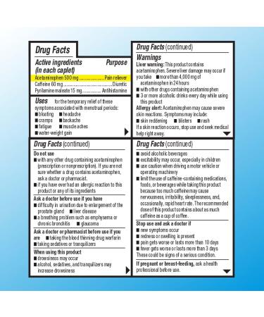 Quality Choice Menstrual Complete Max Strength Period Pain Relief, 500 mg of Acetaminophen, 60mg of Caffeine, 15mg of Pyrilamine Maleate, Cramps, Bloating, Headache. 24 Count. - Buy Online on GoSupps.com