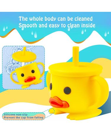 Silicone Toddler Training Sippy Cup with Lid & Double Handle - Unbreakable, 7oz, 6+ Months - Yellow - Buy Online on GoSupps.com