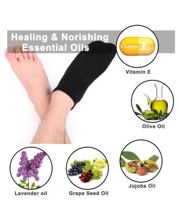 Matengf Moisturizing Gel Spa Socks - 2 Pairs for Men's Cracked Dry Skin Repair | Large Size UK 9-14 | Black - Buy Online on GoSupps.com