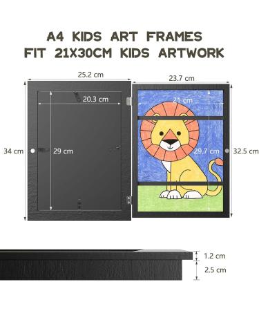 Laugigi A4 Picture Frame Set for Children's Drawings - Front Opening Art Frame for 150 Pictures - International Shipping Available - Buy Online on GoSupps.com