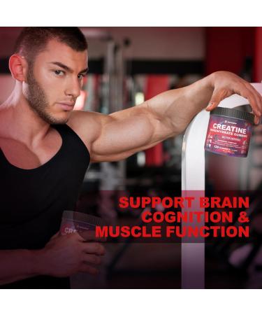 Creatine Monohydrate Gummies for Men & Women with L-Carnitine & Taurine Sugar Free Chewable Creatine Pre-Workout Supplement for Muscle Strength Muscle Builder Energy Boost (Raspberry Flavor) - Buy Online on GoSupps.com