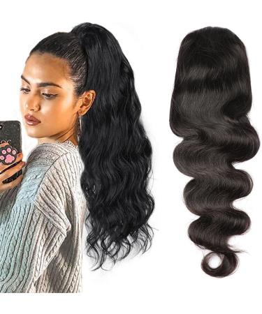 Ponytail Extensions Natural Black Clip in Drawstring Ponytail Hair Extensions Body Wave Human Hair Ponytail Extensions for Women 8-26 inch for Women(24inch 130g) - Buy Online on GoSupps.com